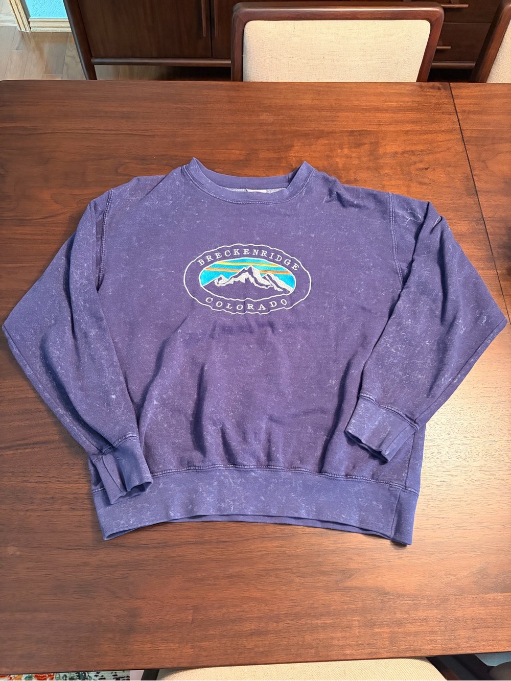 Breckenridge Purple Pullover Sweatshirt with Mountain Logo